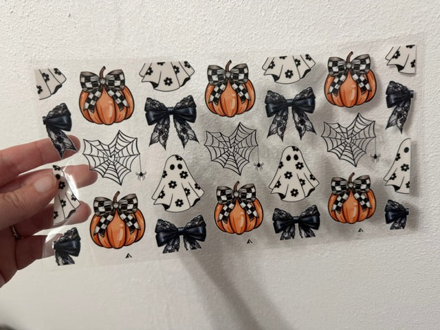 Halloween Heart Webs Bows Pumpkins Ghosts