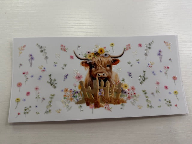 Brown Highland with Flowers