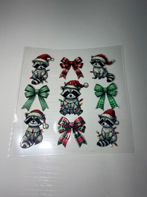 Raccoons Christmas Decal