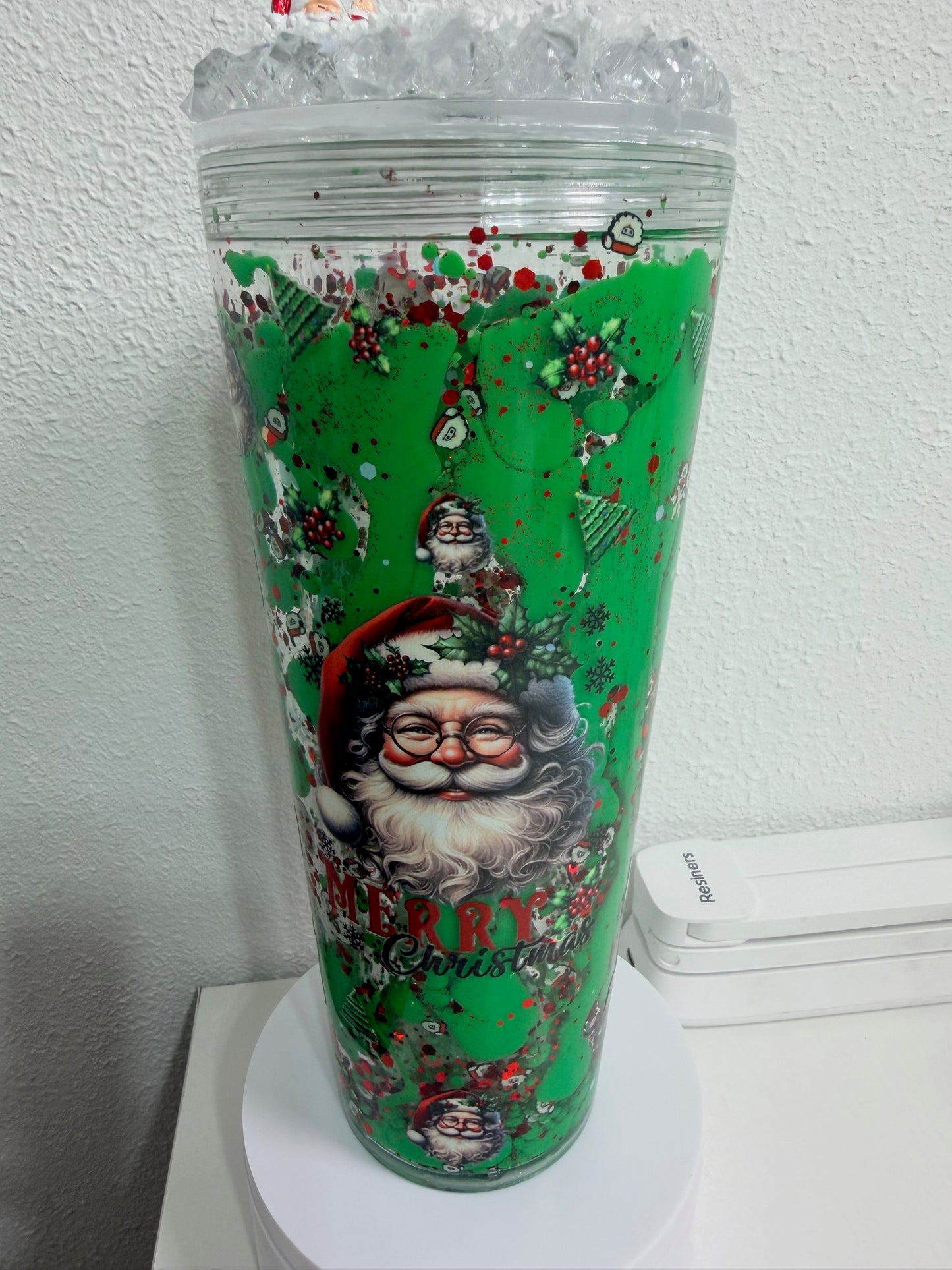 24oz Acrylic Lava Snow Globe "Santa Claus"