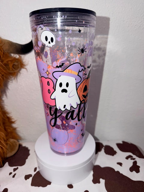 24oz Acrylic Lava Snow Globe "Boo Y'all"