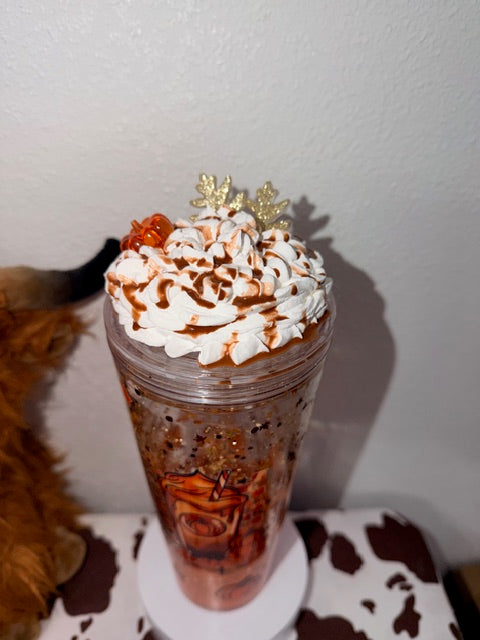24oz Acrylic Lava Snow Globe "Pumpkin Spice"