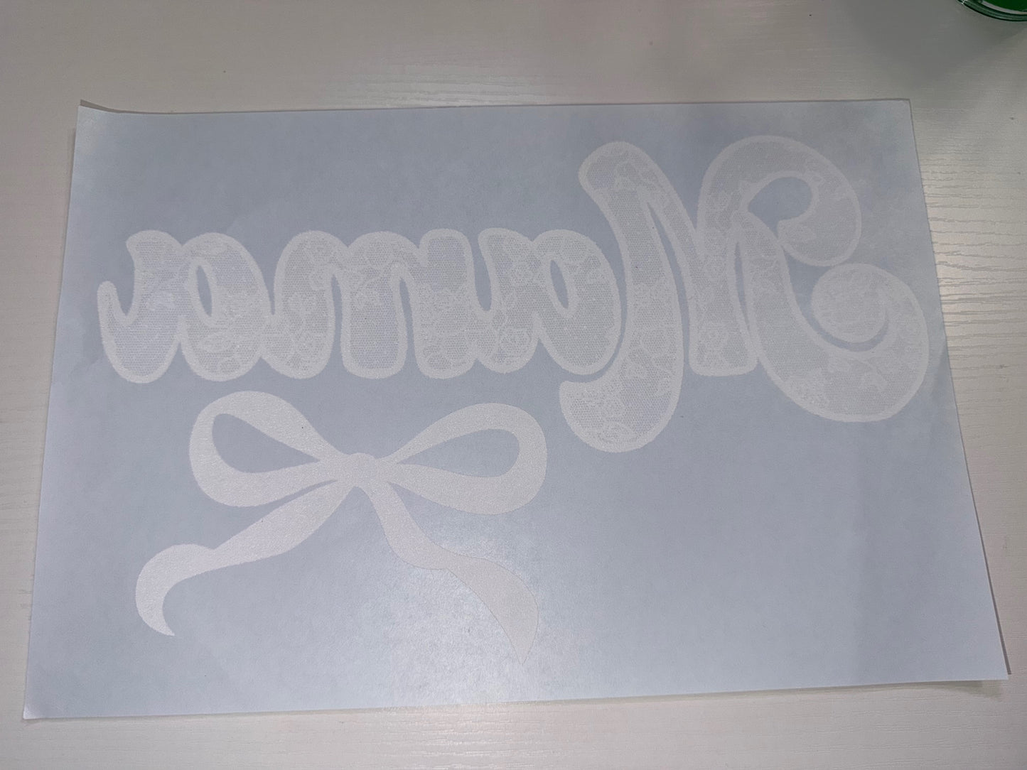 White Lace Mama Bow Shirt Transfer