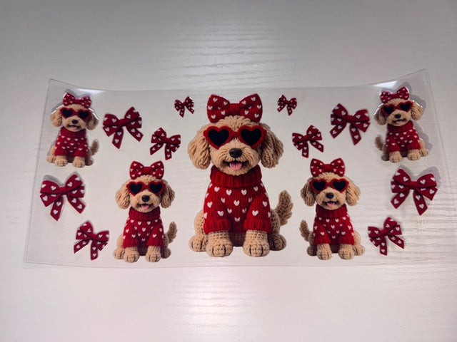 Yarn Dog with Bows