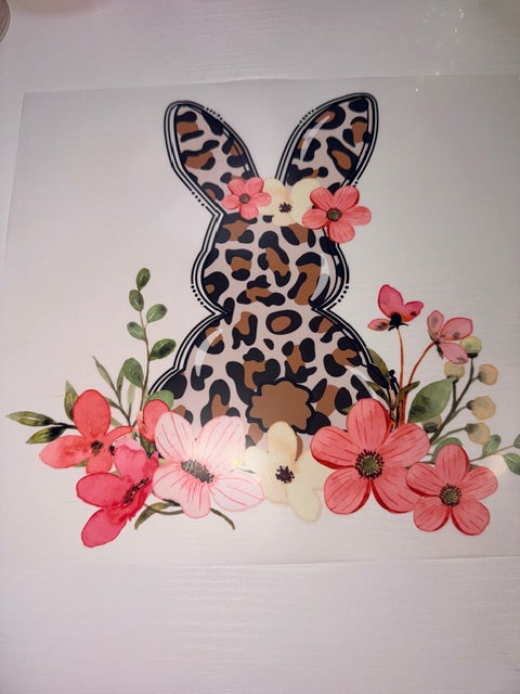 Rabbit Flowers Transfer