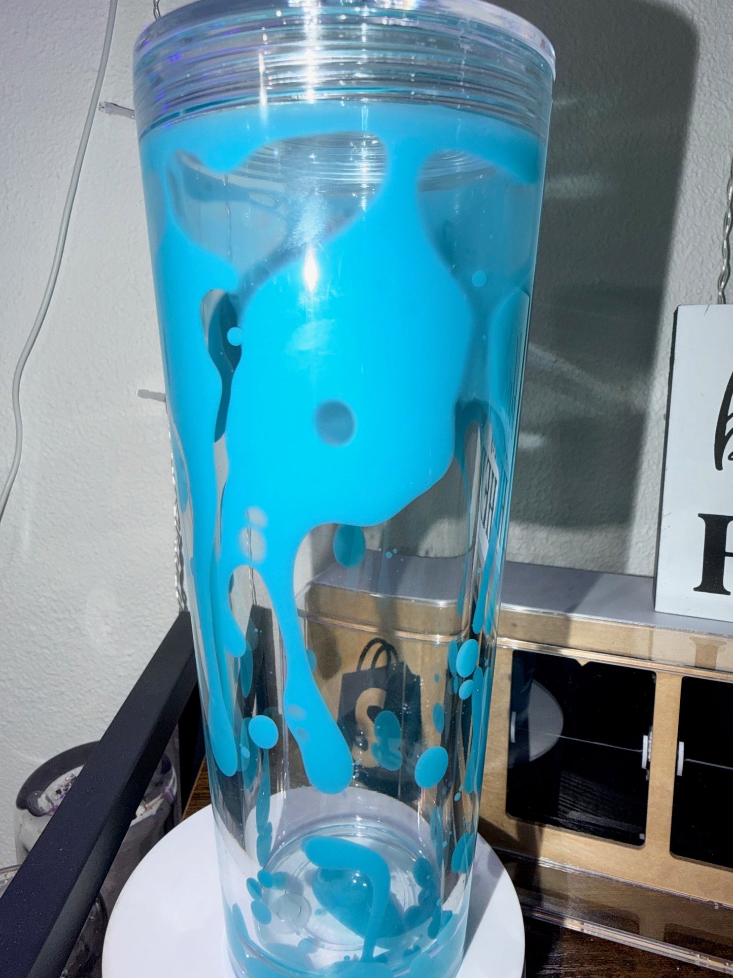 24oz Acrylic Blue Lava Snow Globe