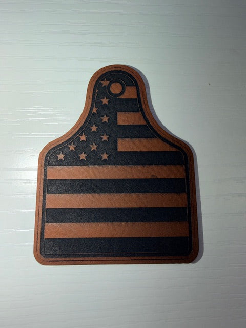 Tag American Flag Leather Patch