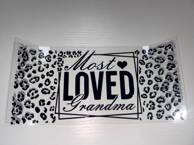 Most Loved Grandma Black Leopard Print