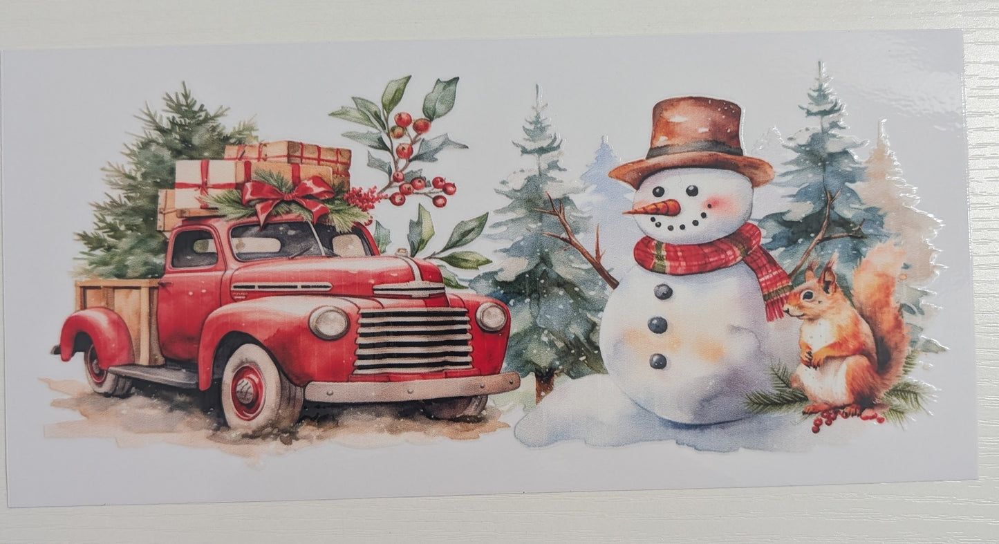 Old Truck Snowman Christmas