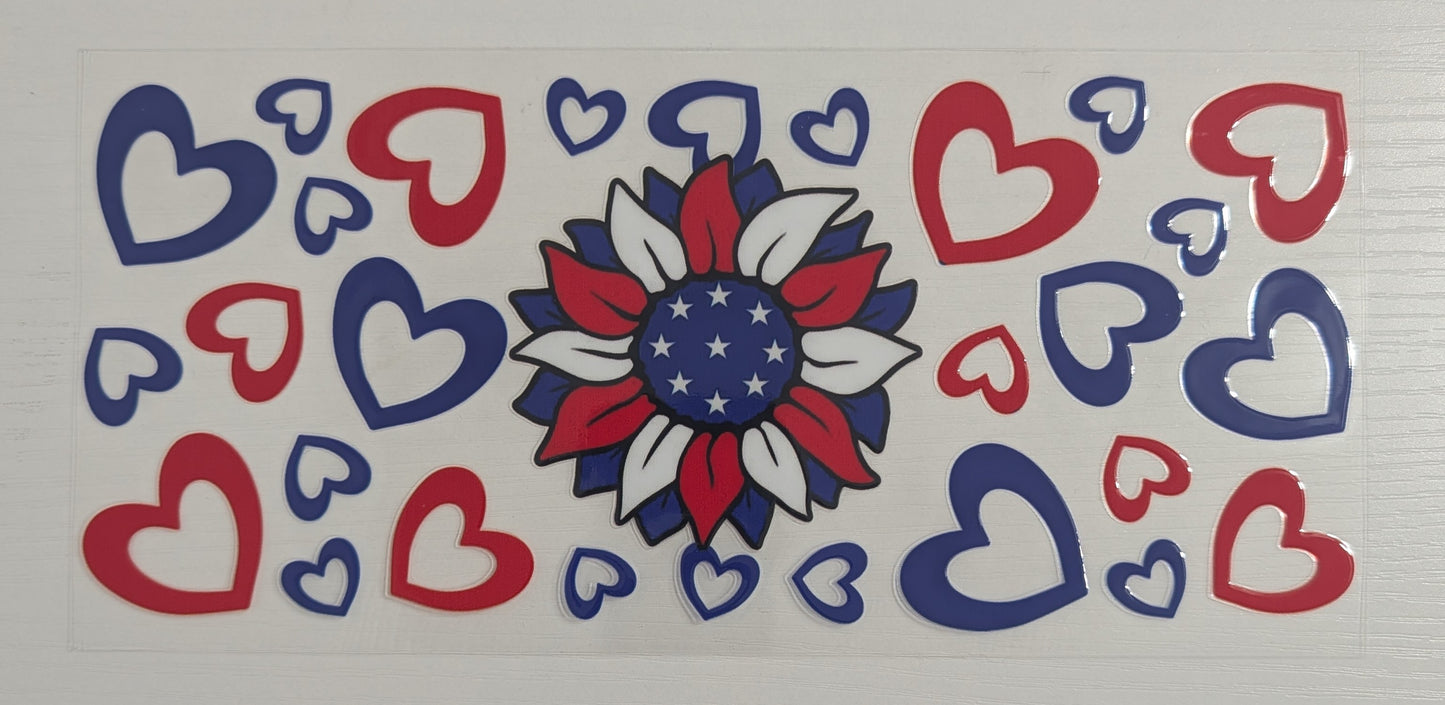 Red White & Blue Hearts & Flowers