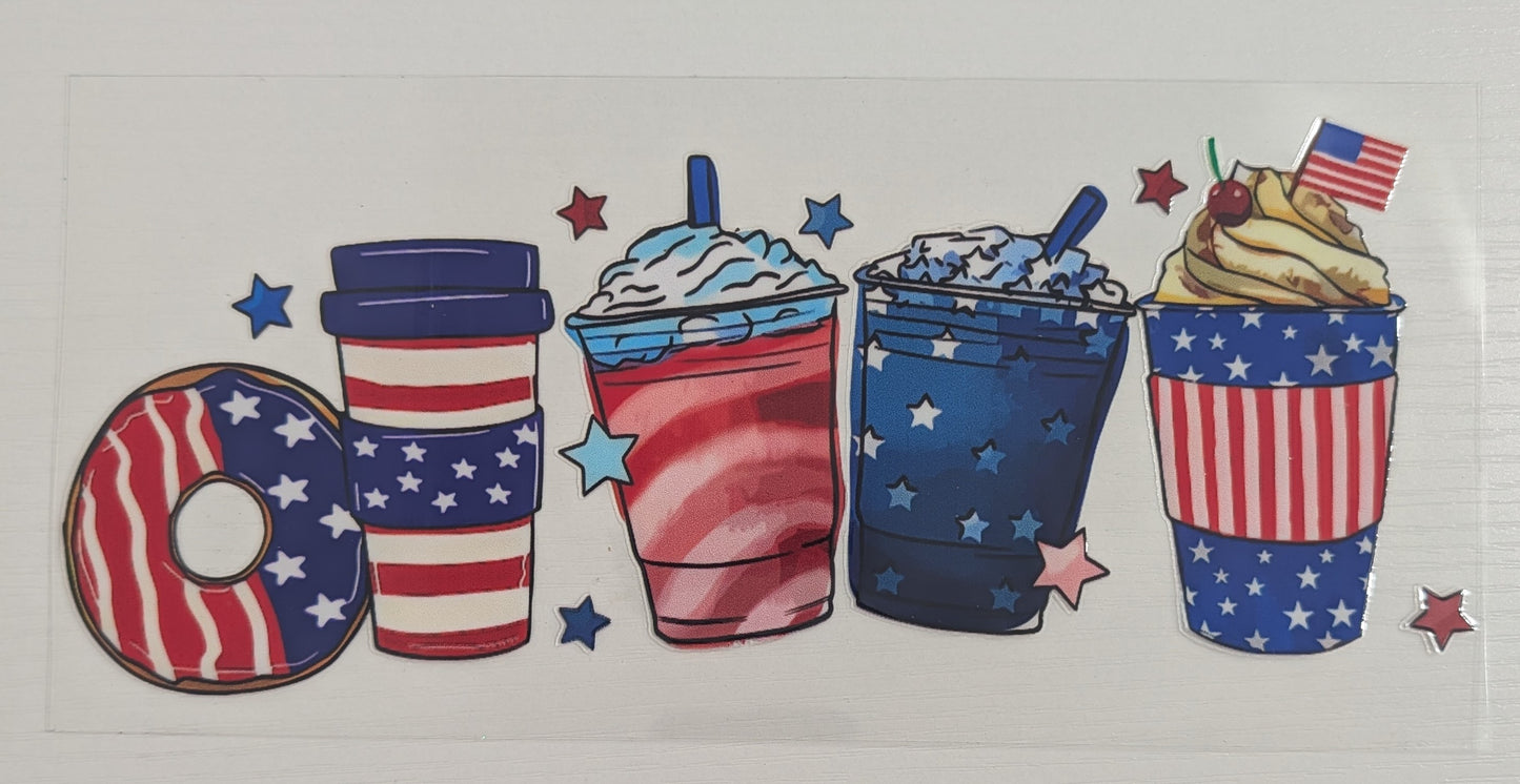 4th of July Morning Beverages & Donut