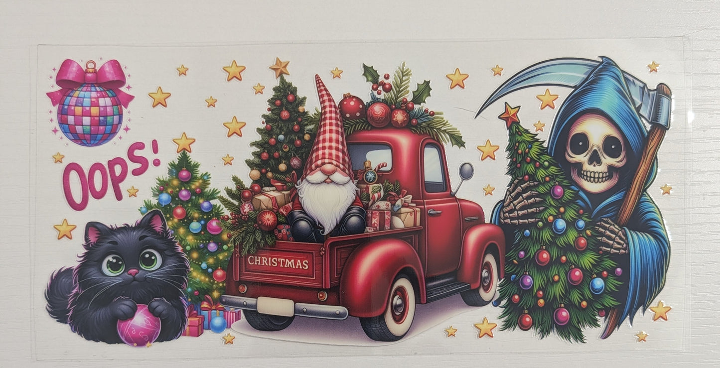 Christmas Gnome Black Cat Grim Reaper