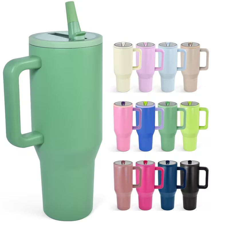 40oz Powder Coated Tumblers Solid Color (NO SPILL)