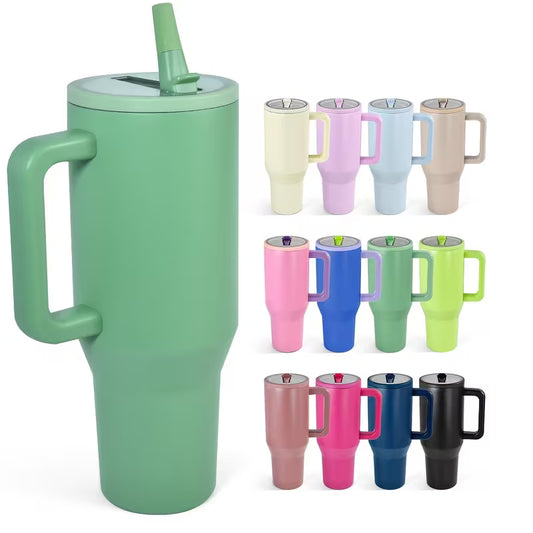 40oz Powder Coated Tumblers Solid Color (NO SPILL)