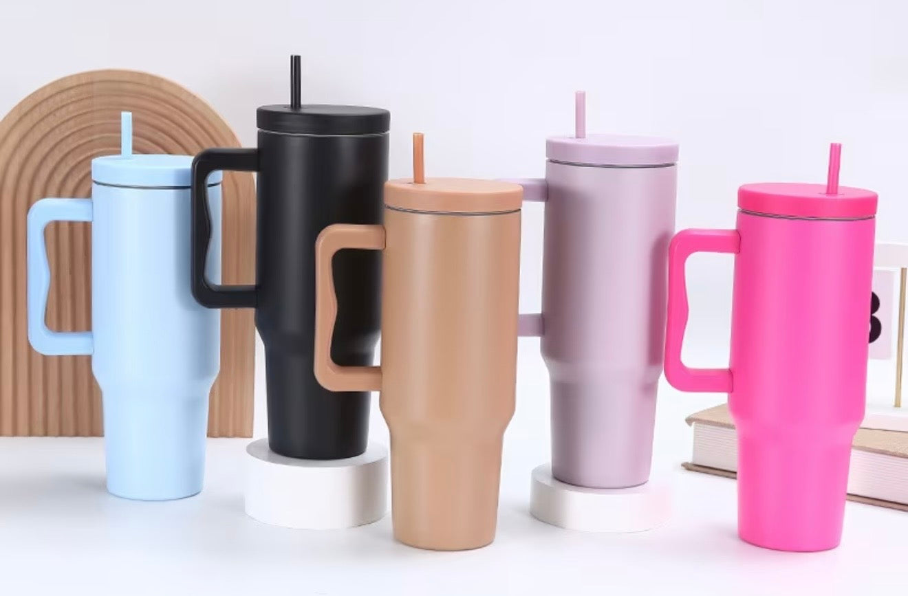 40oz Stainless Steel Tumbler with STRAW