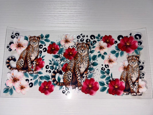 Cheetah with Flowers