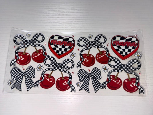 Checkered Bows and Cherries