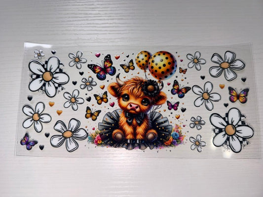 Cow with Butterflies, Flowers