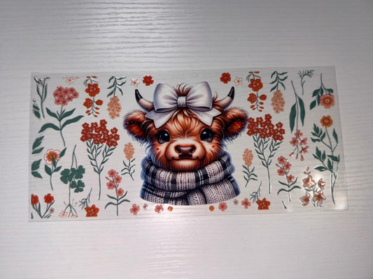 Cow with Wildflowers