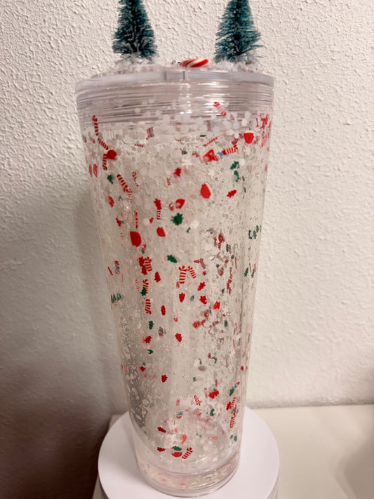 24oz Acrylic Lava Snow Globe with Custom Lid