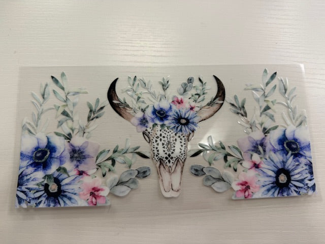 Cow Skull with Flowers