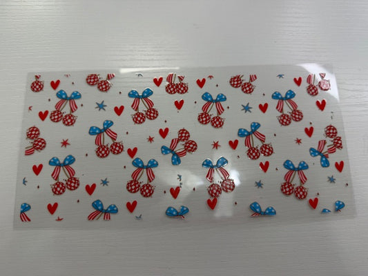 Red White Blue Bow's with Hearts