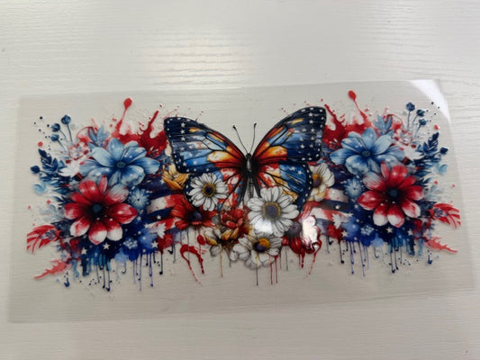 Red White Blue Butterfly Flowers
