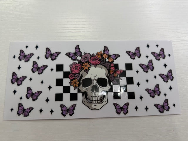 Skull Flowers Butterflies
