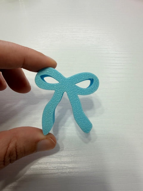 Blue Bow Straw Topper