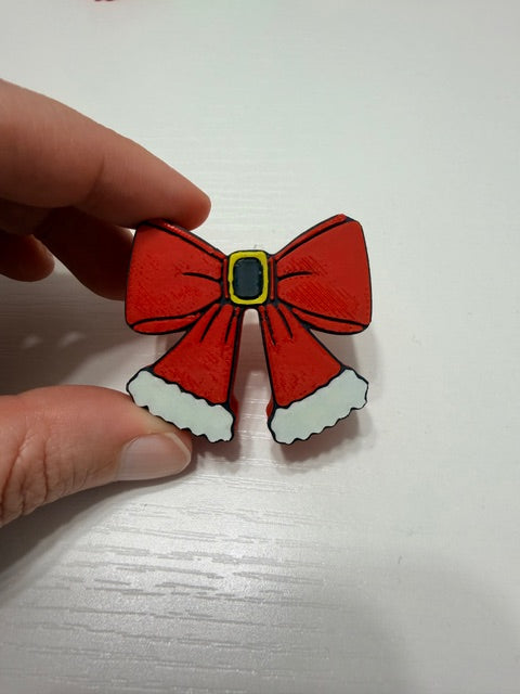 Christmas Bow Straw Topper