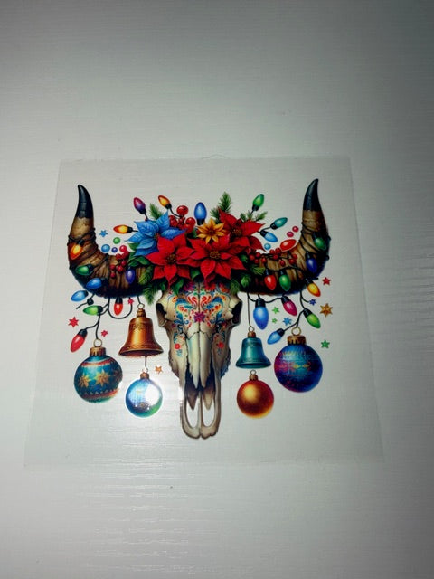 Christmas Skull Decal