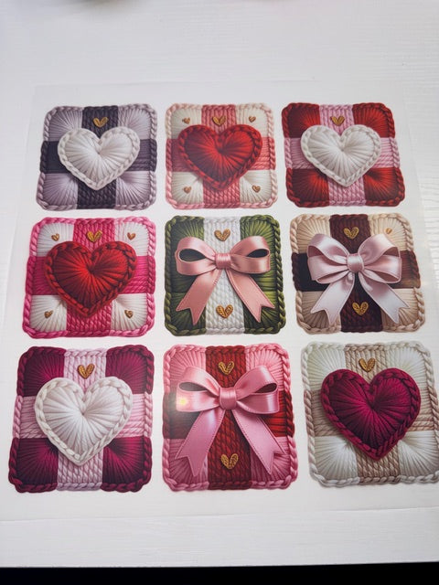 Yarn Patches Hearts Shirt Transfer