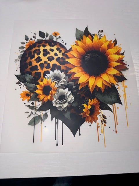 Heart with Sunflowers Shirt Transfer
