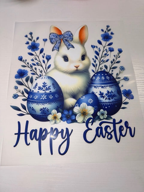 Blue Happy Easter Shirt Transfer