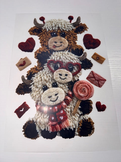 3 Cute Valentines Cow Shirt Transfer
