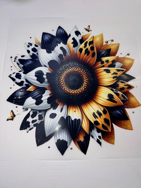 Sunflower with Cow Print Shirt Transfer