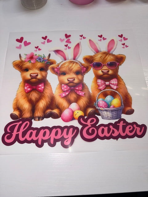 Happy Easter Cows Shirt Transfer