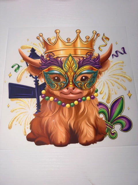 Mardi Gras Highland Cow