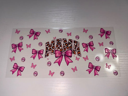 MAMA With Pink Bows and Butterflies