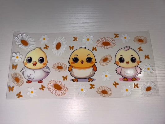 Chicks with Flowers
