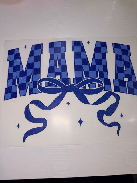 Blue Checkered MAMA Shirt Transfer