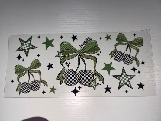 Green Bow with Cherries