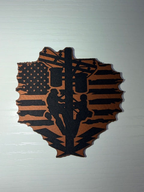 Line Man Leather Patch