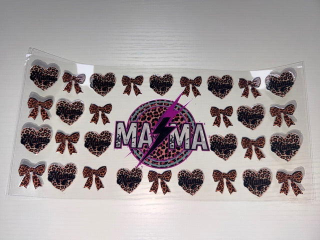 Mama Hearts Bows Leopard Print