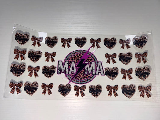Mama Hearts Bows Leopard Print
