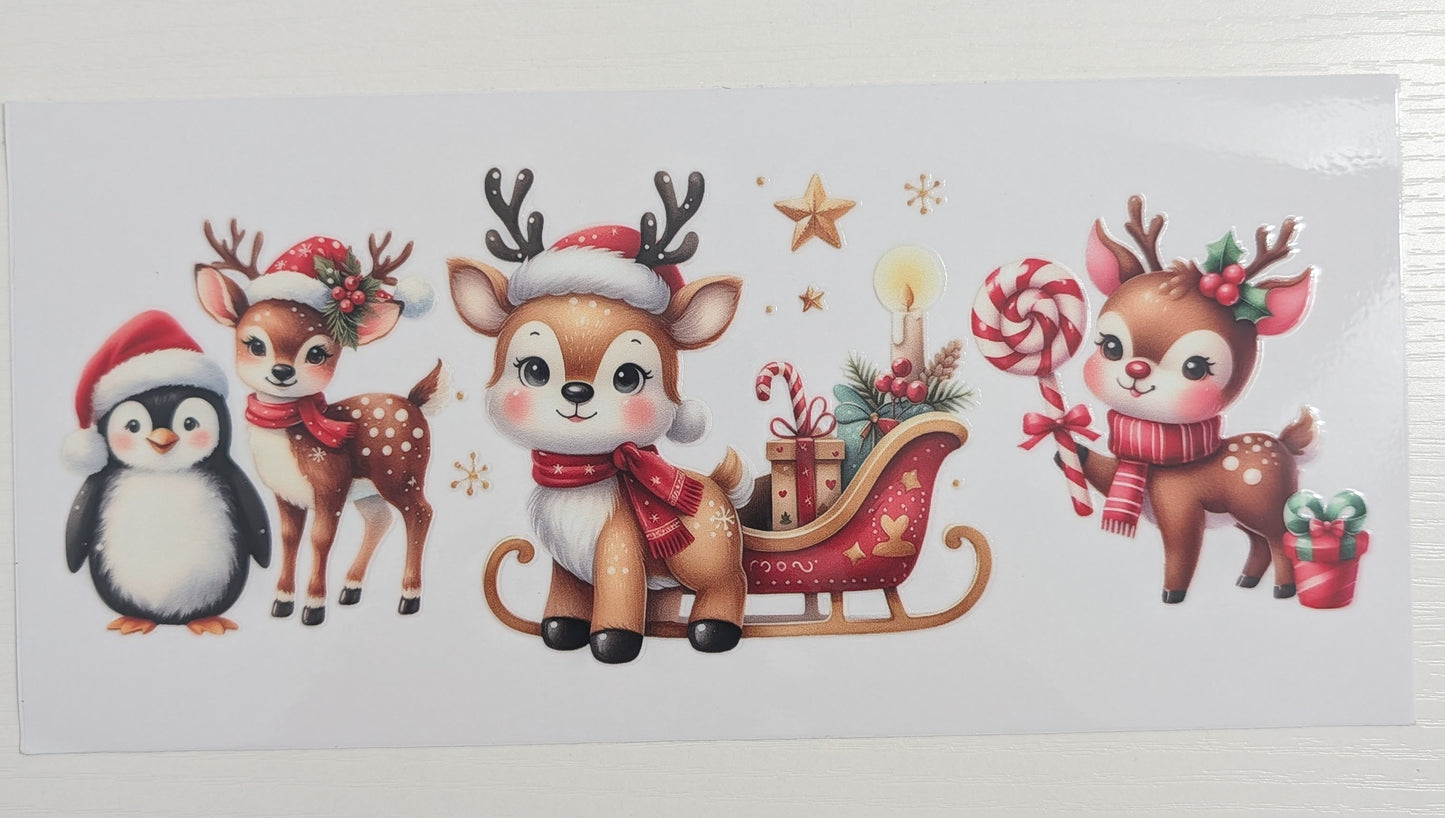 Mini Reindeer Mini Penguin Sled Christmas