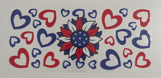 Red White & Blue Hearts & Flowers