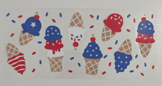 Red White & Blue Ice Cream Cones