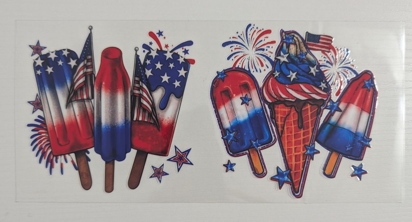 Red White & Blue Popsicles Ice Cream