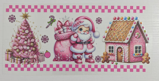 Pink Santa Gingerbread House Christmas Tree